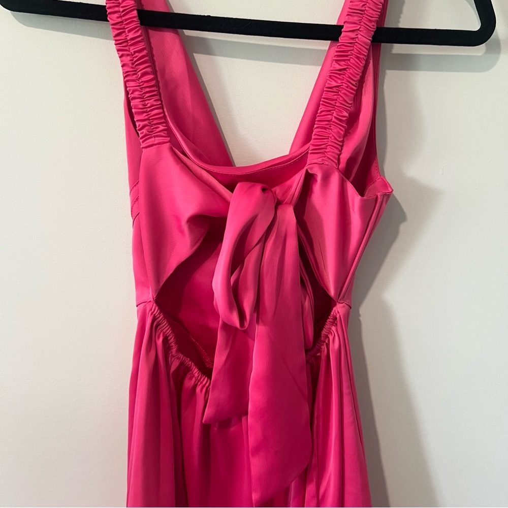 Urban Outfitters Pink Satin Cowl Neck Corset Mini Dress - Picture 9 of 13